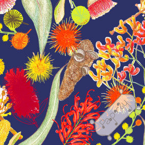 Botanicals Blue Gift Wrapping Paper