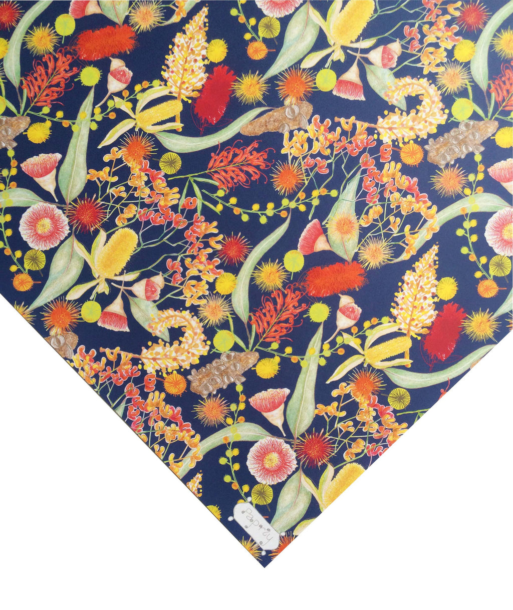 Botanicals Blue Gift Wrapping Paper