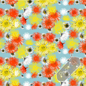 Daisy A Day Blue Gift Wrapping Paper