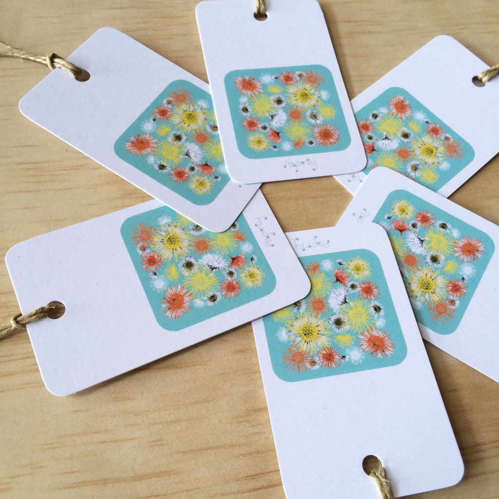 Daisy A Day Blue 6 Gift Tags