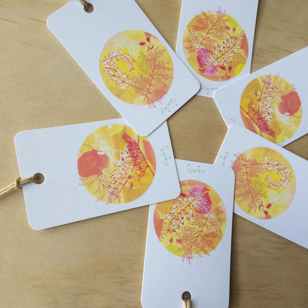Golden Grevillea 6 Gift Tags