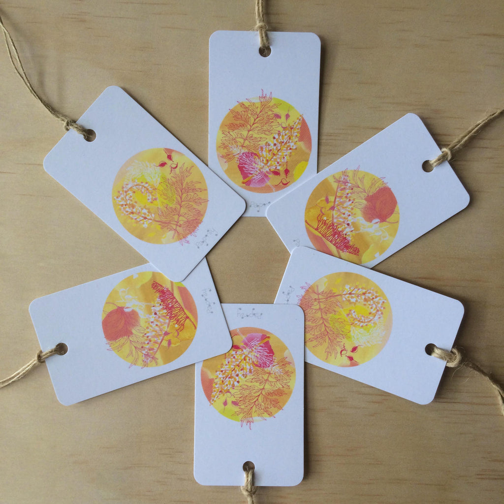 Golden Grevillea 6 Gift Tags