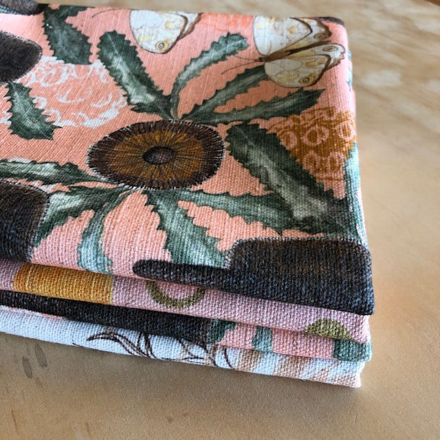Brown Banksia Bush Butterfly Tea Towel
