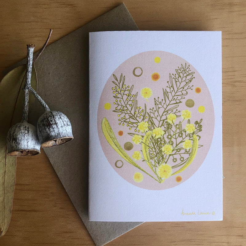 Bush Wattle Greeting Card -Raising money for our Farmers