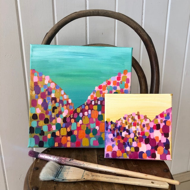 Mini Moving Mountains Turquoise 1 Painting