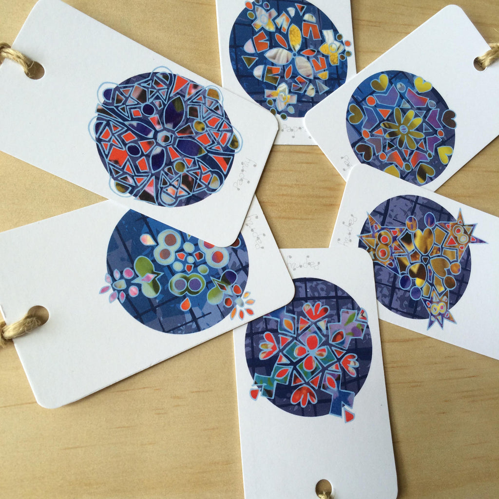 Kaleidoscope Snowflake 6 Gift Tags