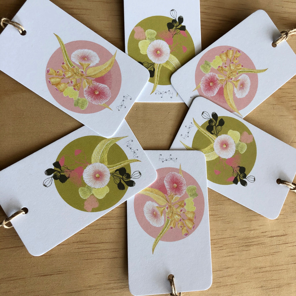 Pink Gum Blossom 6 Gift Tags