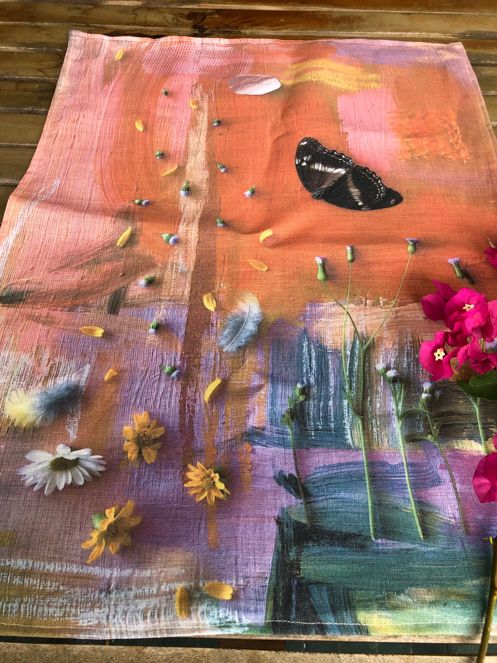 Tea Towel Sunset Woven Garden