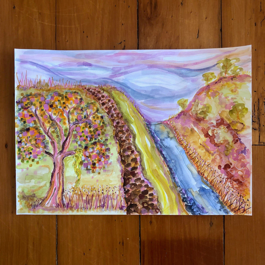 Pepper Tree Rise~Original Landscape Watercolour