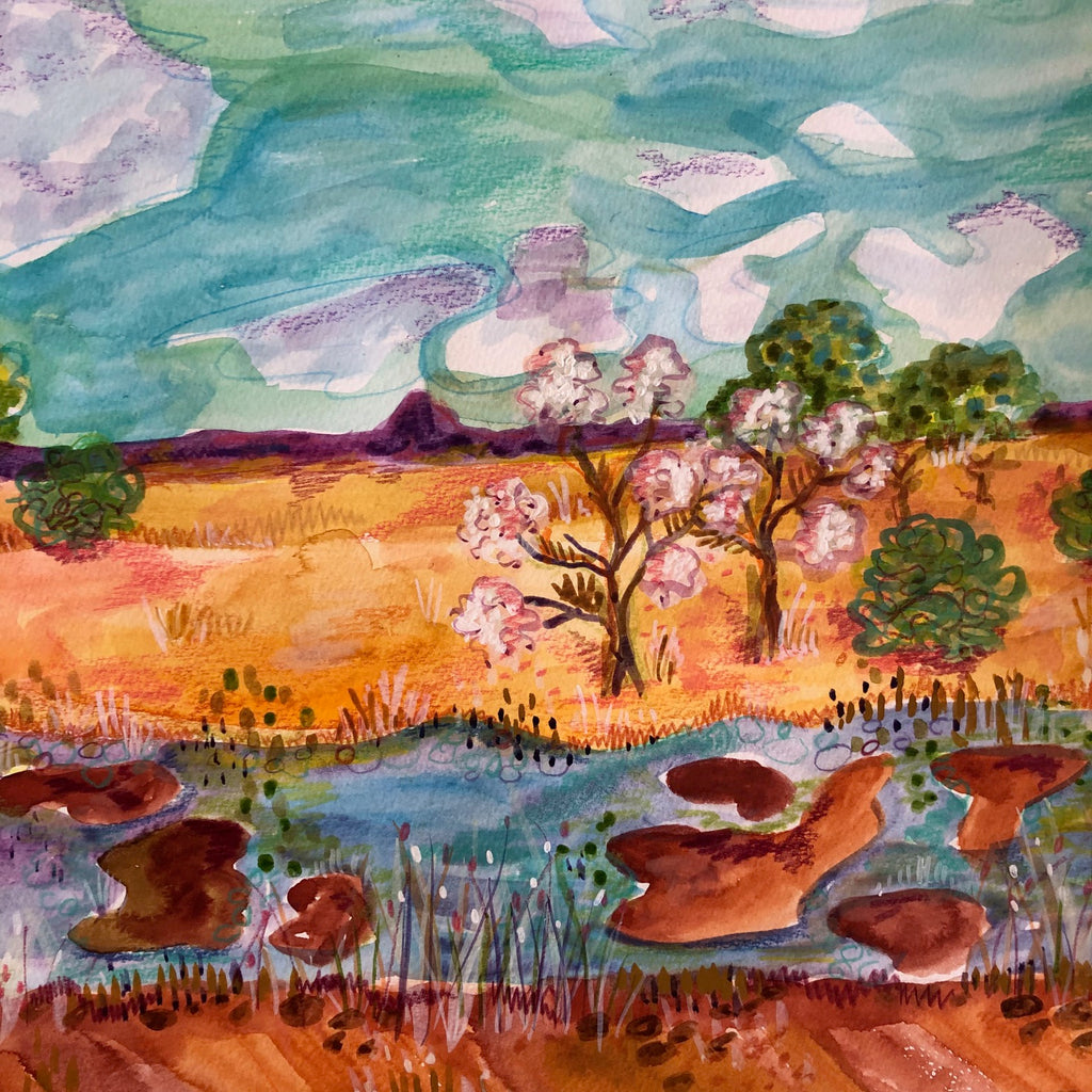 Smokebush Plains~Original Landscape Watercolour