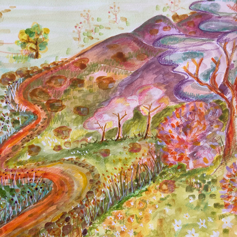 Red Rock Road~Original Landscape Watercolour