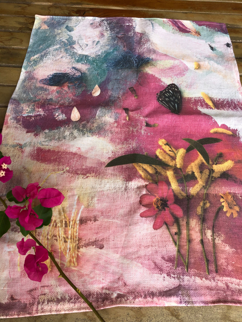 Tea Towel Stormy Meadow Woven Garden