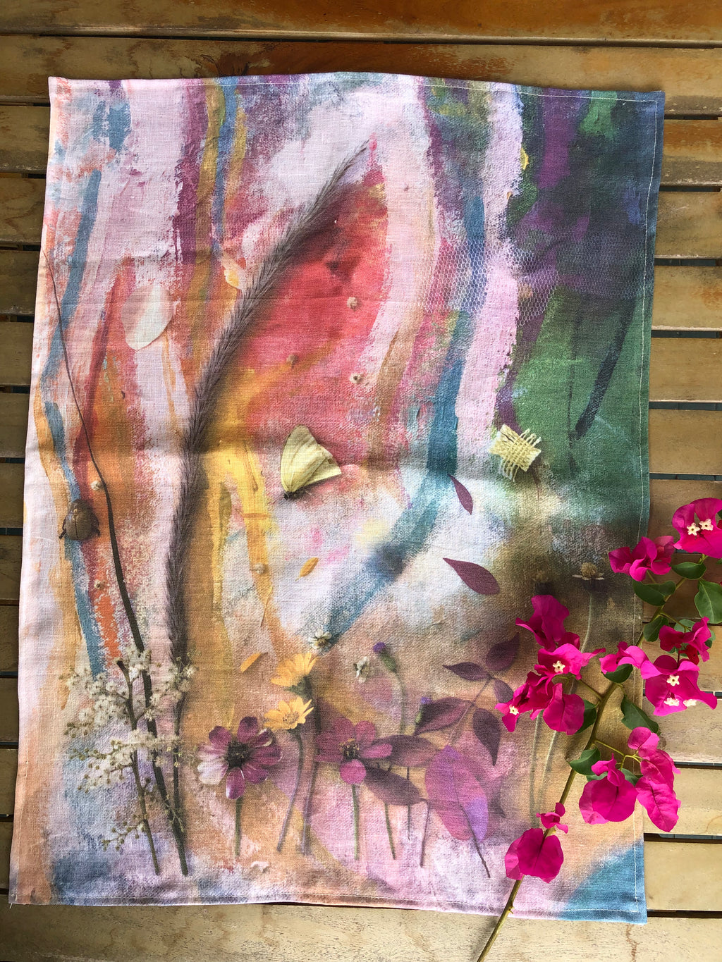 Tea Towel Spring Woven Garden