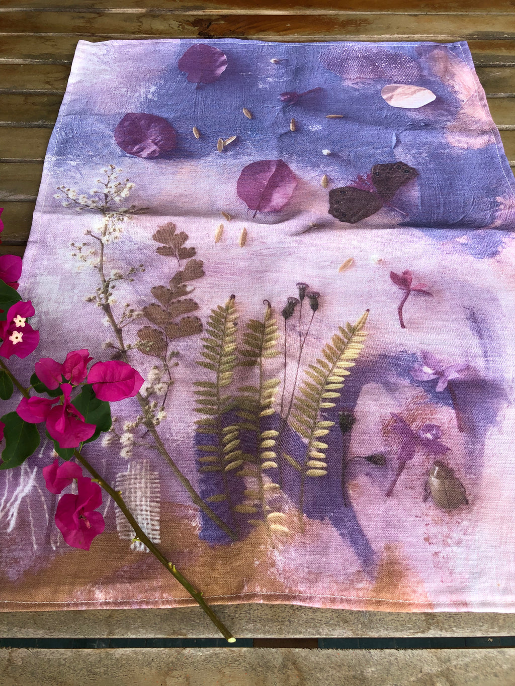 Tea Towel Winter Morning Woven Garden