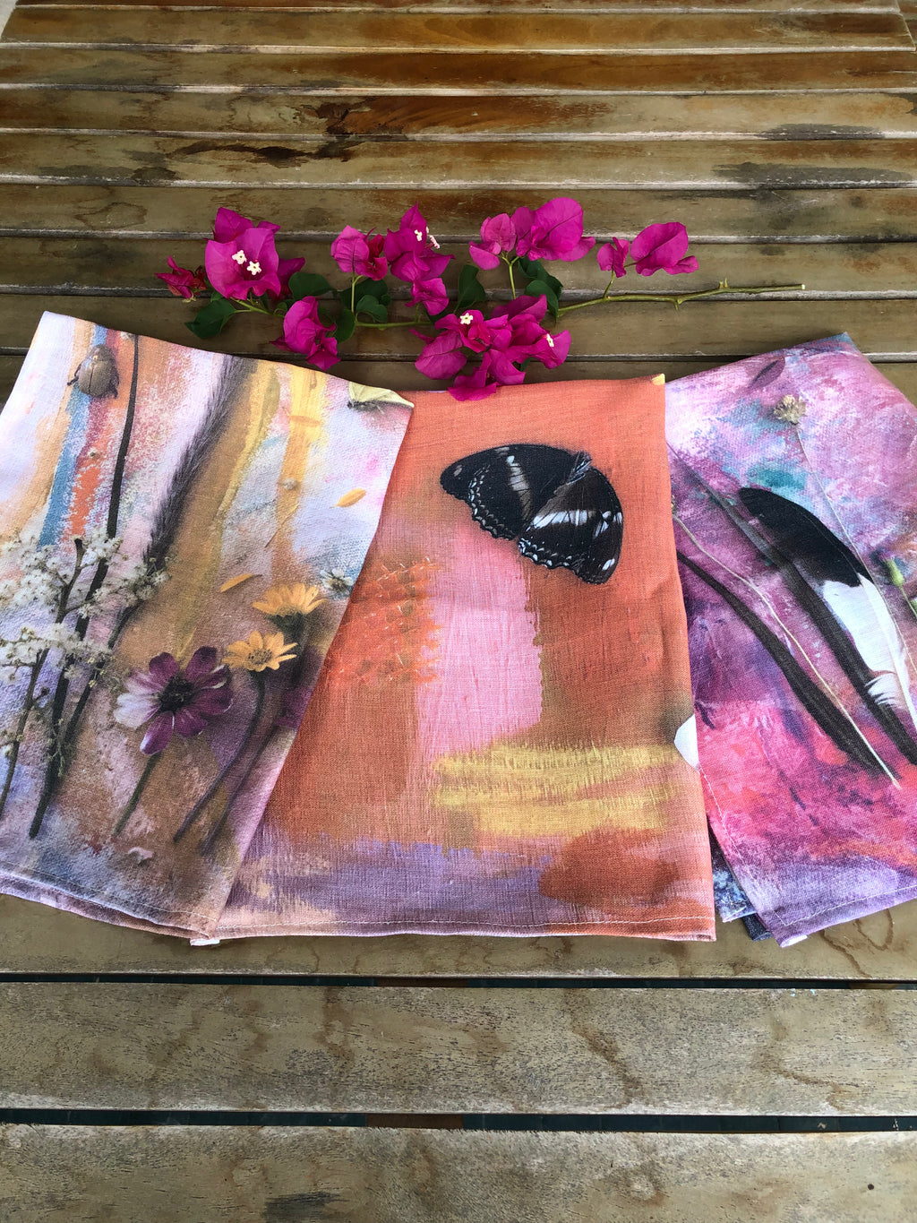Tea Towel Winter Morning Woven Garden