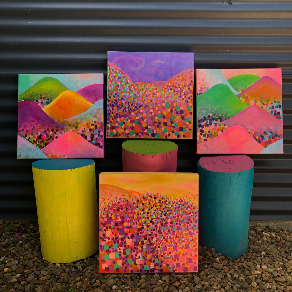 Kaleidoscope Mountains Pink Painting