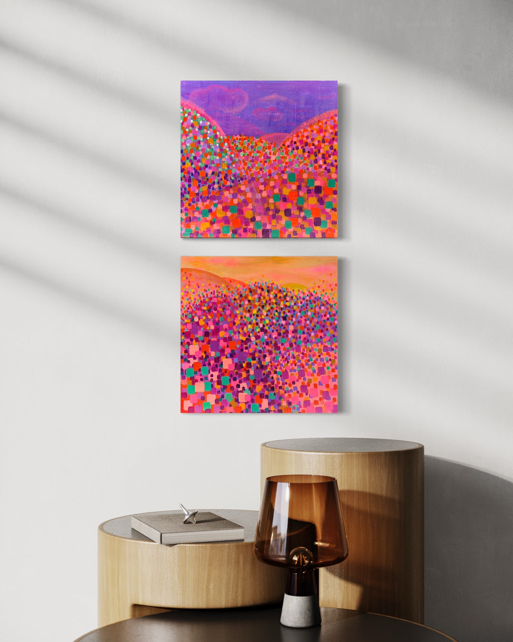 Kaleidoscope Mountains- Sunset Glisten Painting