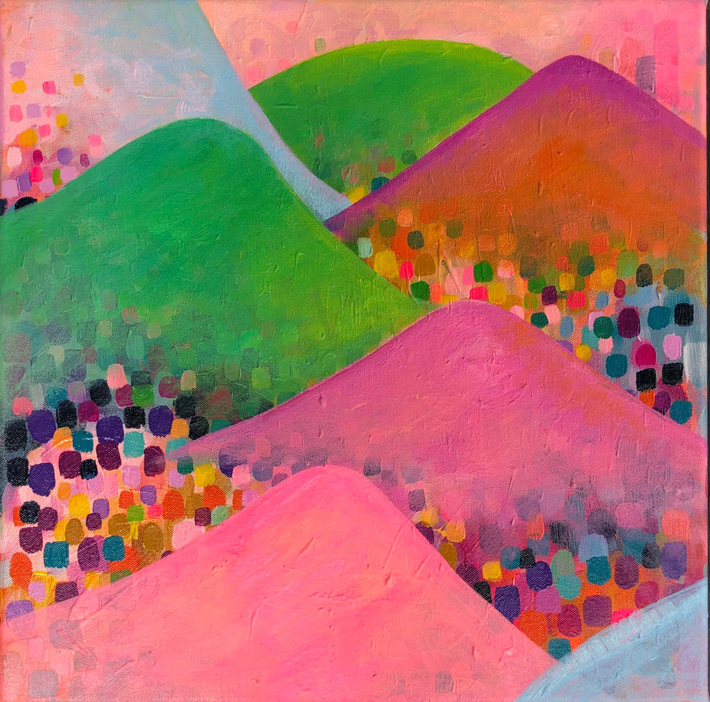Kaleidoscope Mountains Pink Painting