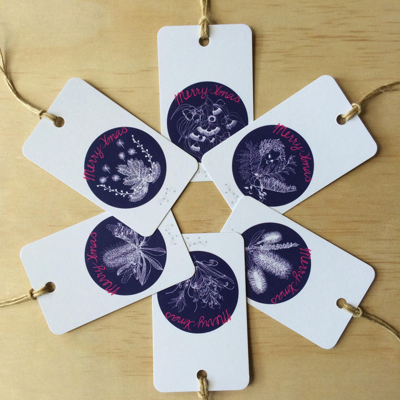 Botanicals Christmas 6 Gift Tags