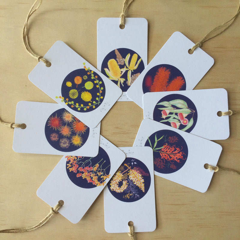 Botanicals Blue 8 Gift Tags