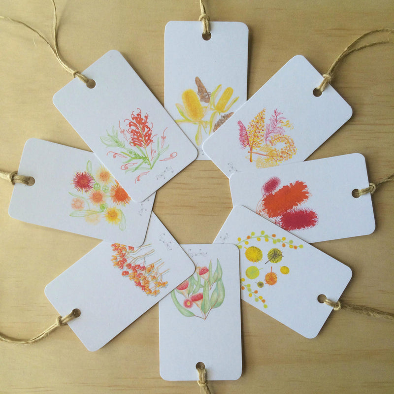 Botanicals White 8 Gift Tags