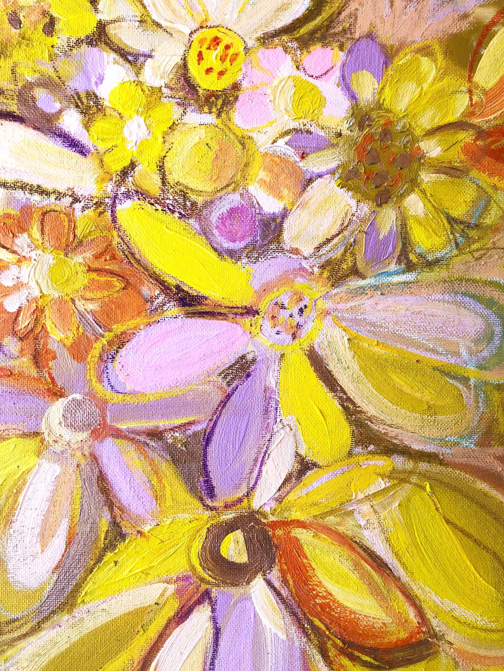 New! Vintage Floral Mini Abstract Painting