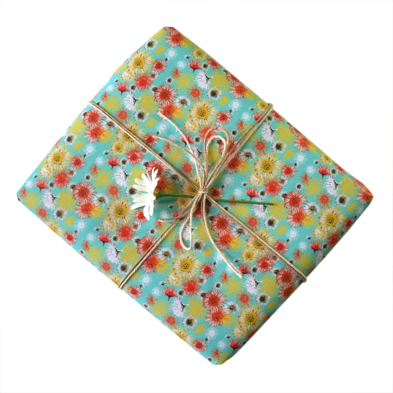 Daisy A Day Blue Gift Wrapping Paper