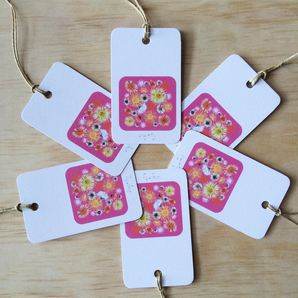 Daisy A Day Pink 6 Gift Tags