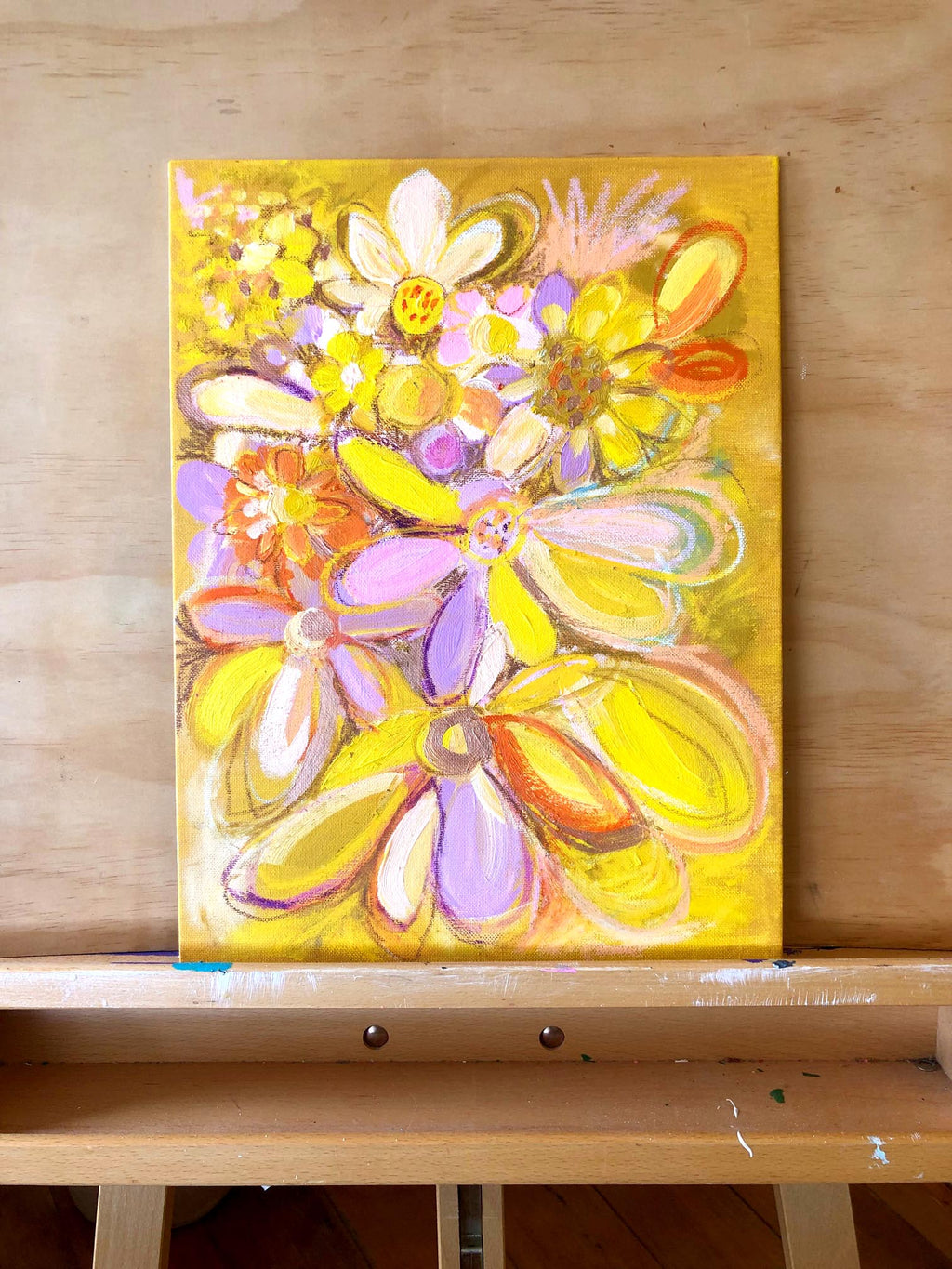 New! Vintage Floral Mini Abstract Painting