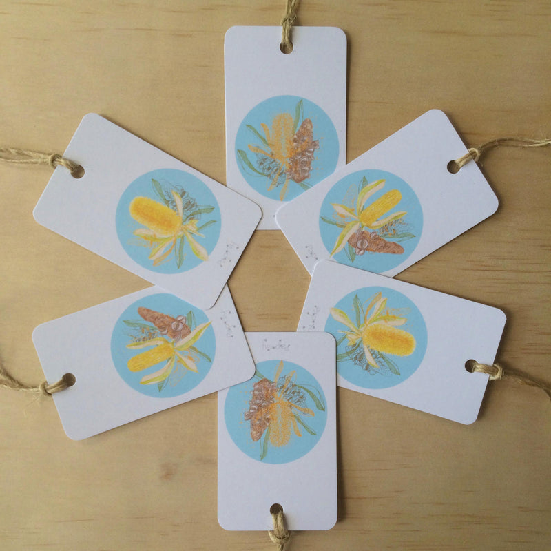 Golden Banksia 6 Gift Tags