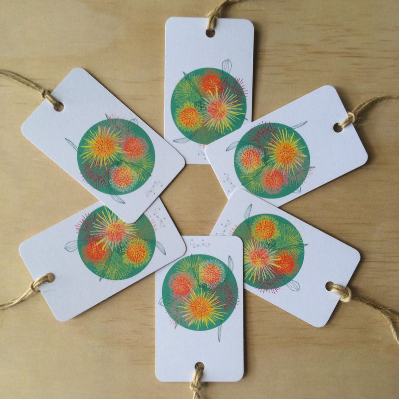 Hakea Fireworks 6 Gift Tags