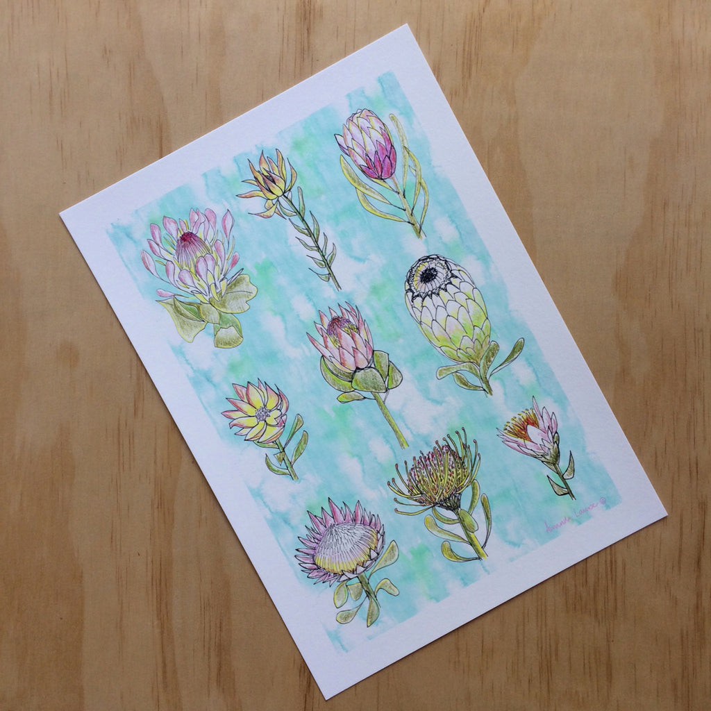 Protea Nature Print A4