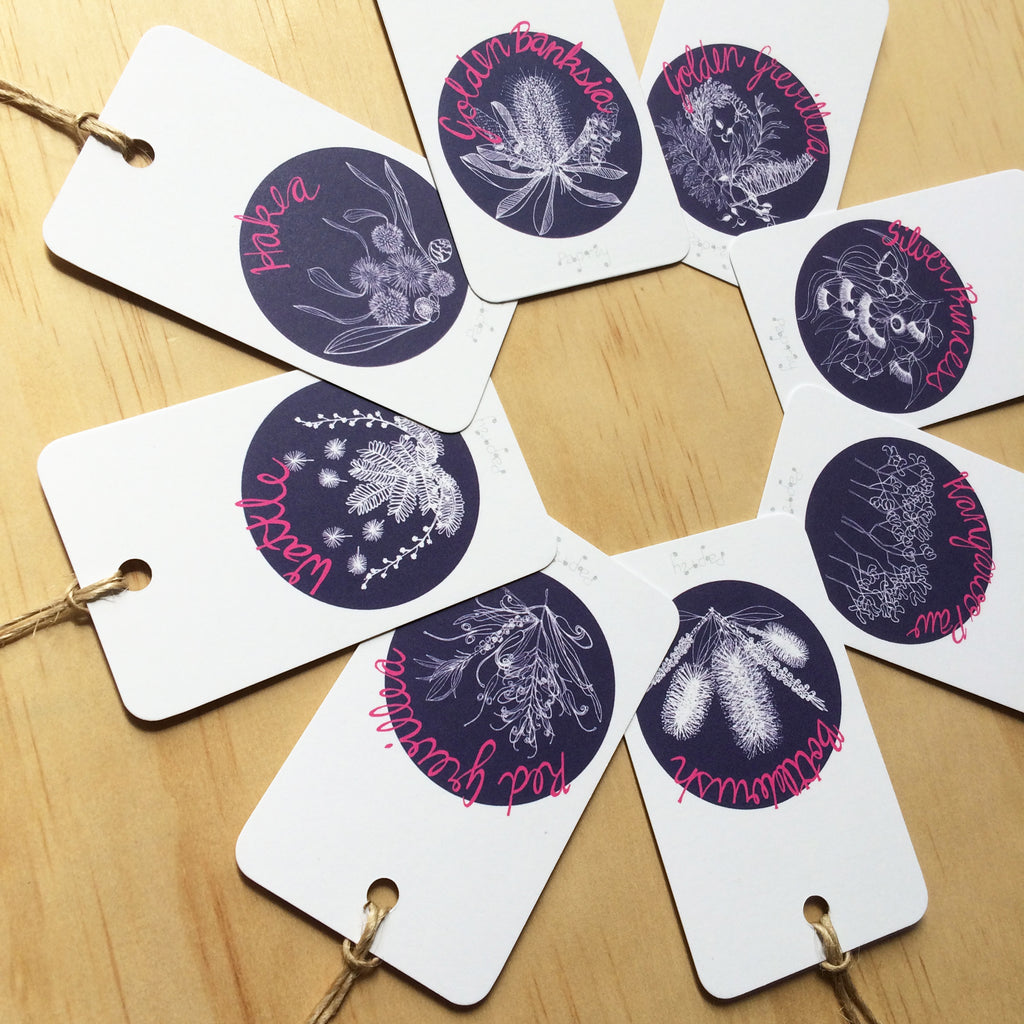 Botanical Flowers 8 Gift Tags