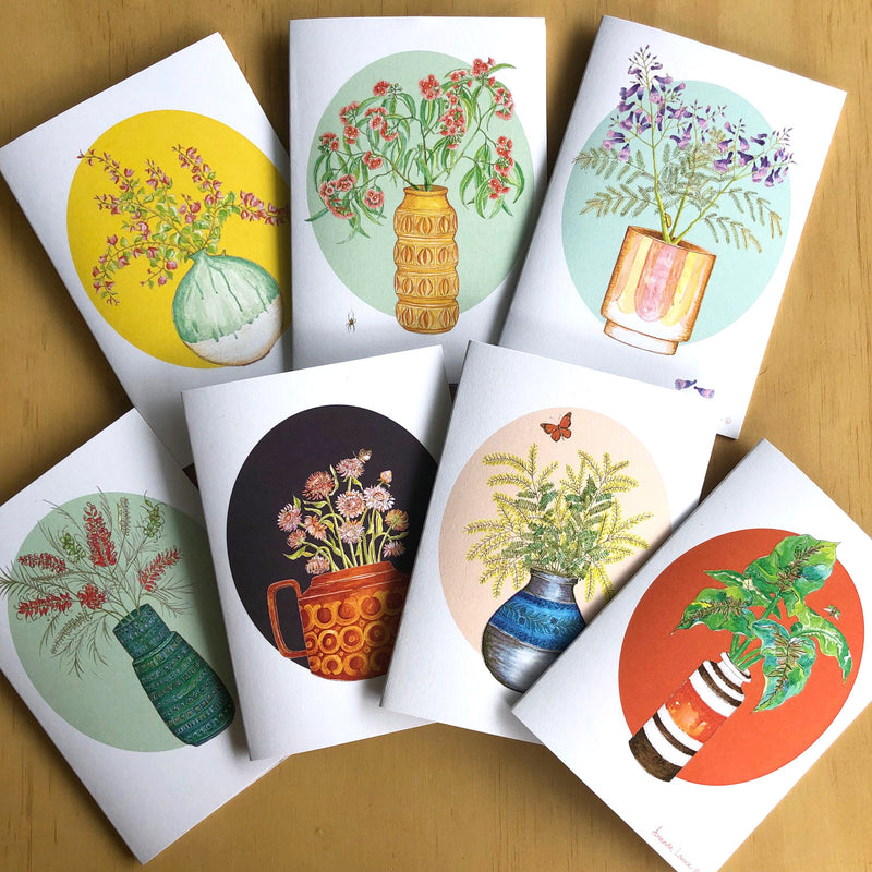 New! Flowerpot Greeting Card Set