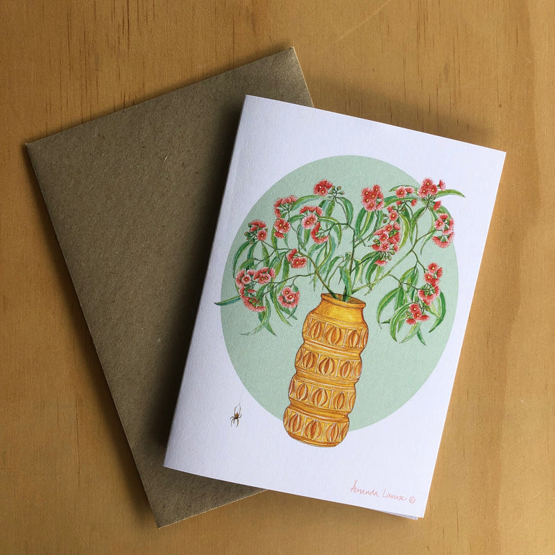 New! Flowerpot Gum Blossom Greeting Card