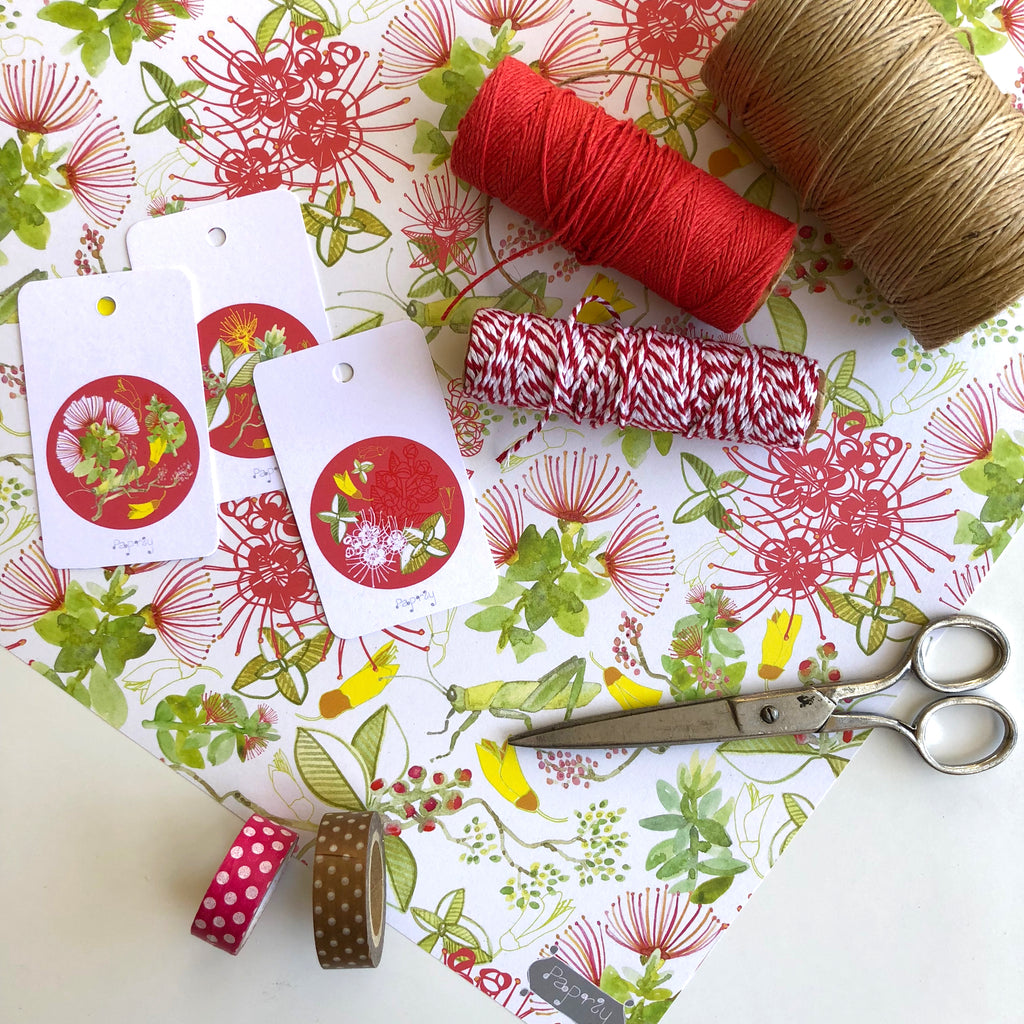 Christmas Floral Gift Wrapping Paper