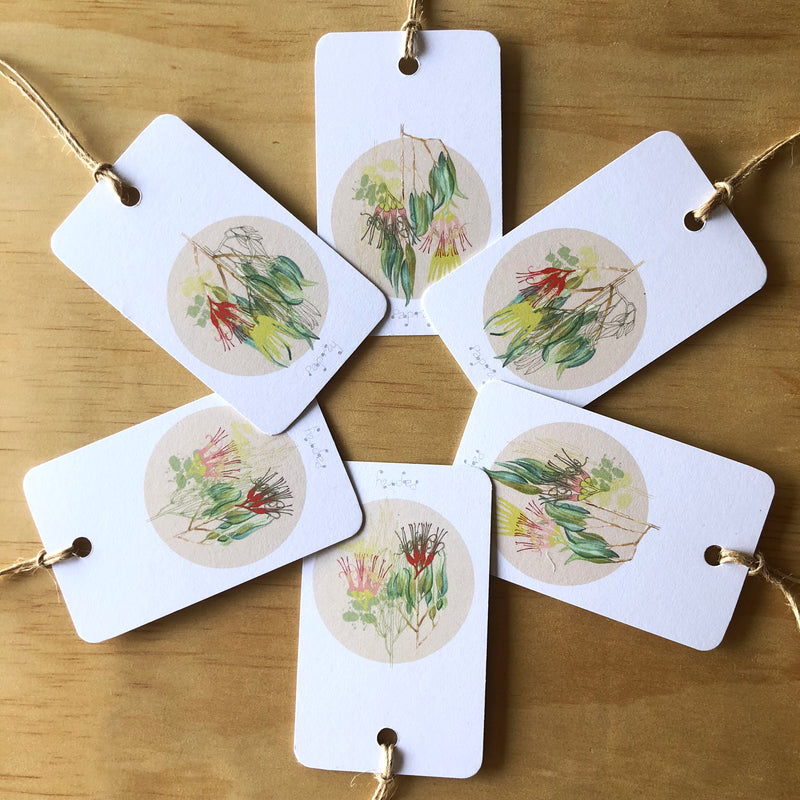 Botanical Mistletoe 6 Gift Tags