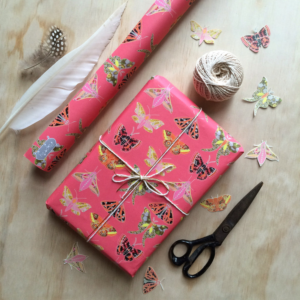 Winter Moth Pink Gift Wrapping Paper