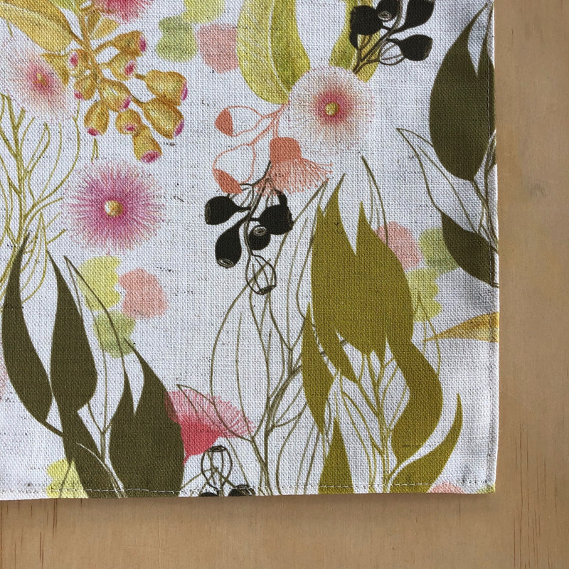 Pink Gum Blossom Tea Towel