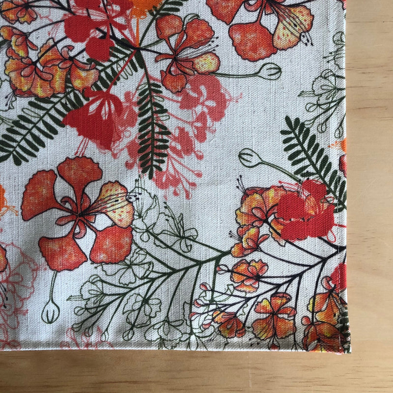 Tropical Poinciana Tea Towel