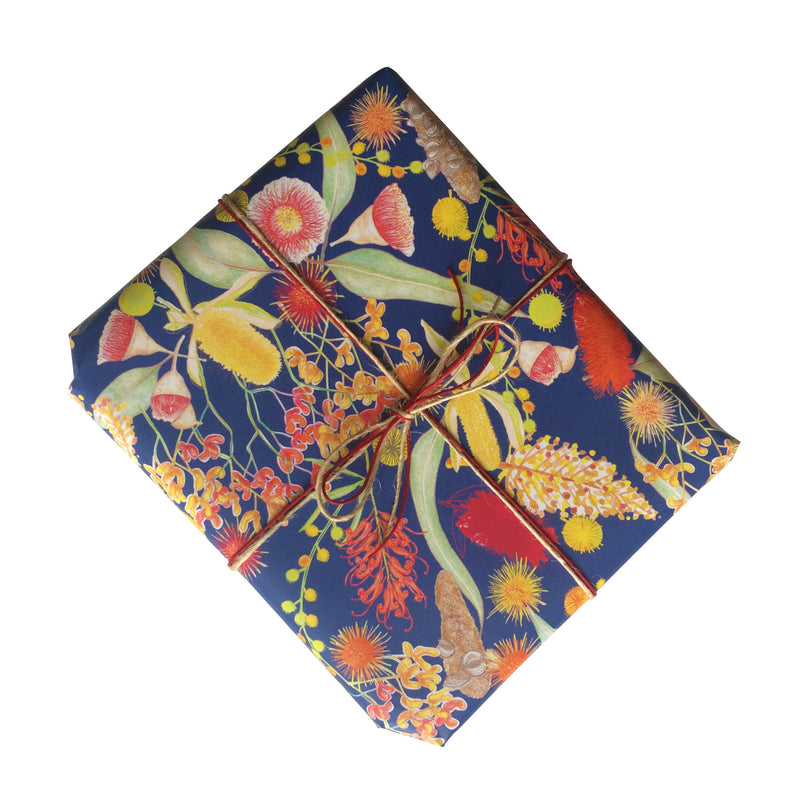 Botanicals Blue Gift Wrapping Paper