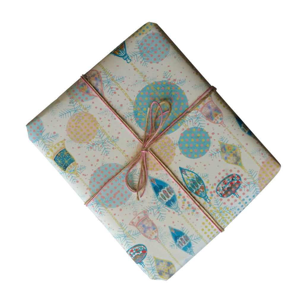 Retro Christmas Baubles Gift Wrapping Paper
