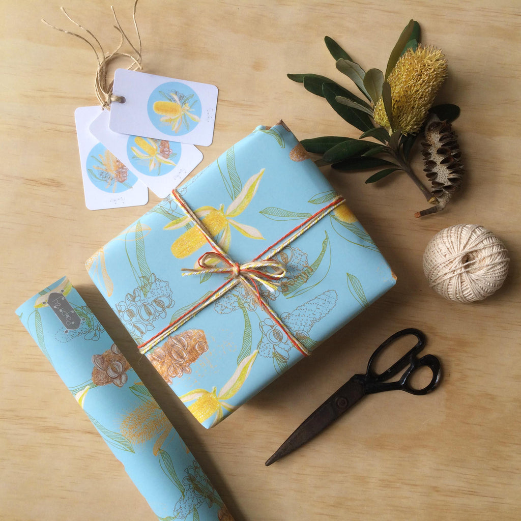 Golden Banksia Gift Wrapping Paper