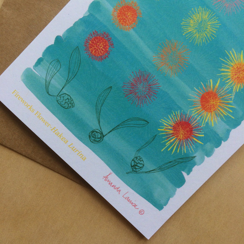 Hakea Fireworks Flower Greeting Card