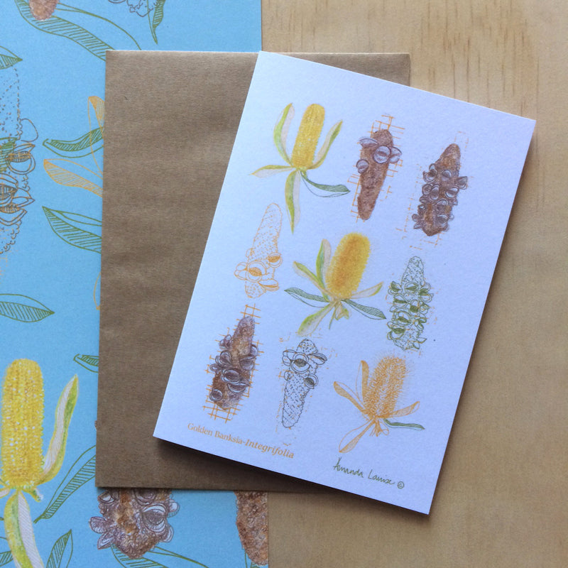 Golden Banksia Greeting Card