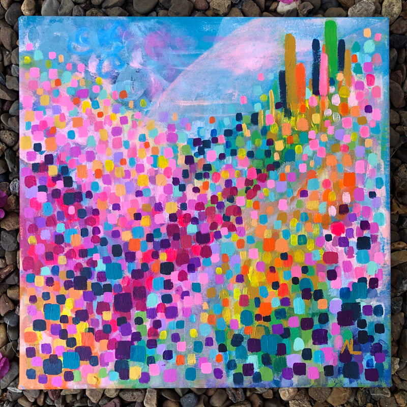 Kaleidoscope Mountain View Blue Painting