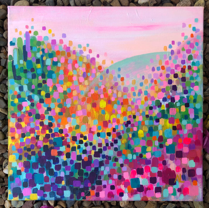 Kaleidoscope Mountain View Pink Painting