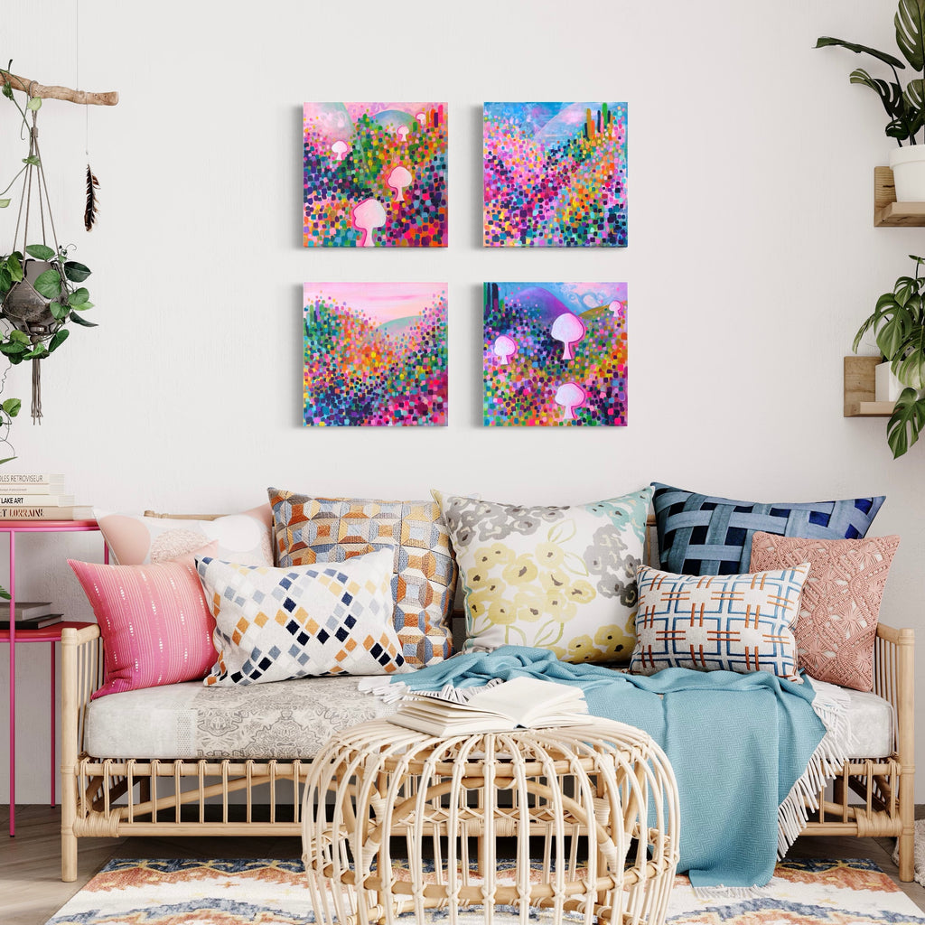Kaleidoscope Mountain View Pink Painting