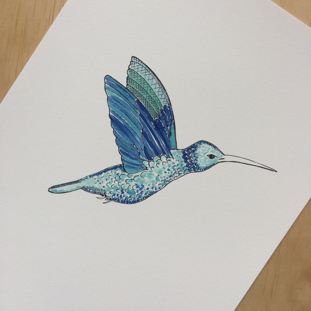 Hummingbird Nature Print A4