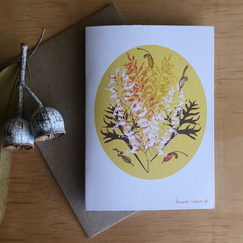 Bush Grevillea Greeting Card -Raising money for our Farmers